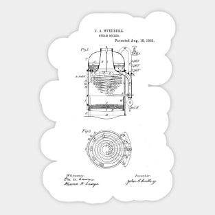 Steam Boiler Vintage Patent Hand Drawing Sticker